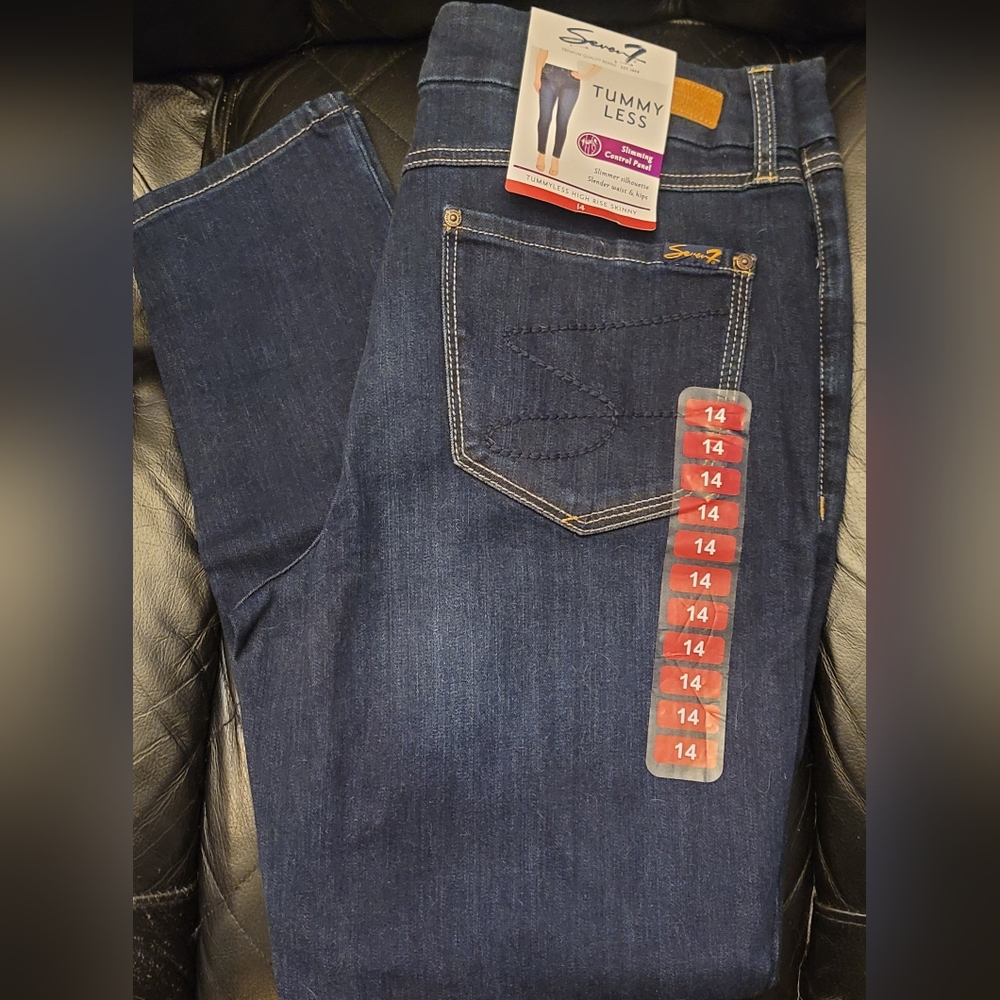 SEVEN7 - TUMMYLESS - High Rise Skinny Jeans - size Adult 14 - Color: London Wash